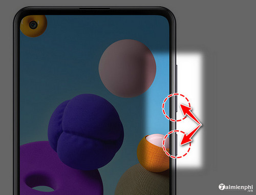 Picture 2 of 3 Ways to take a screenshot on a Samsung A21s phone.