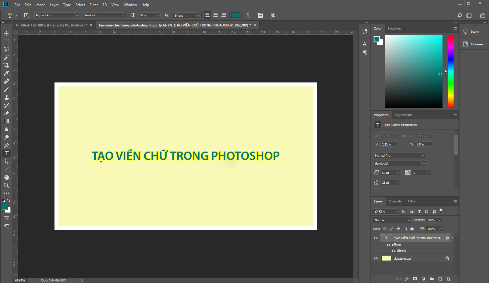 4 Steps to Create Beautiful Text Borders in Photoshop Picture 5