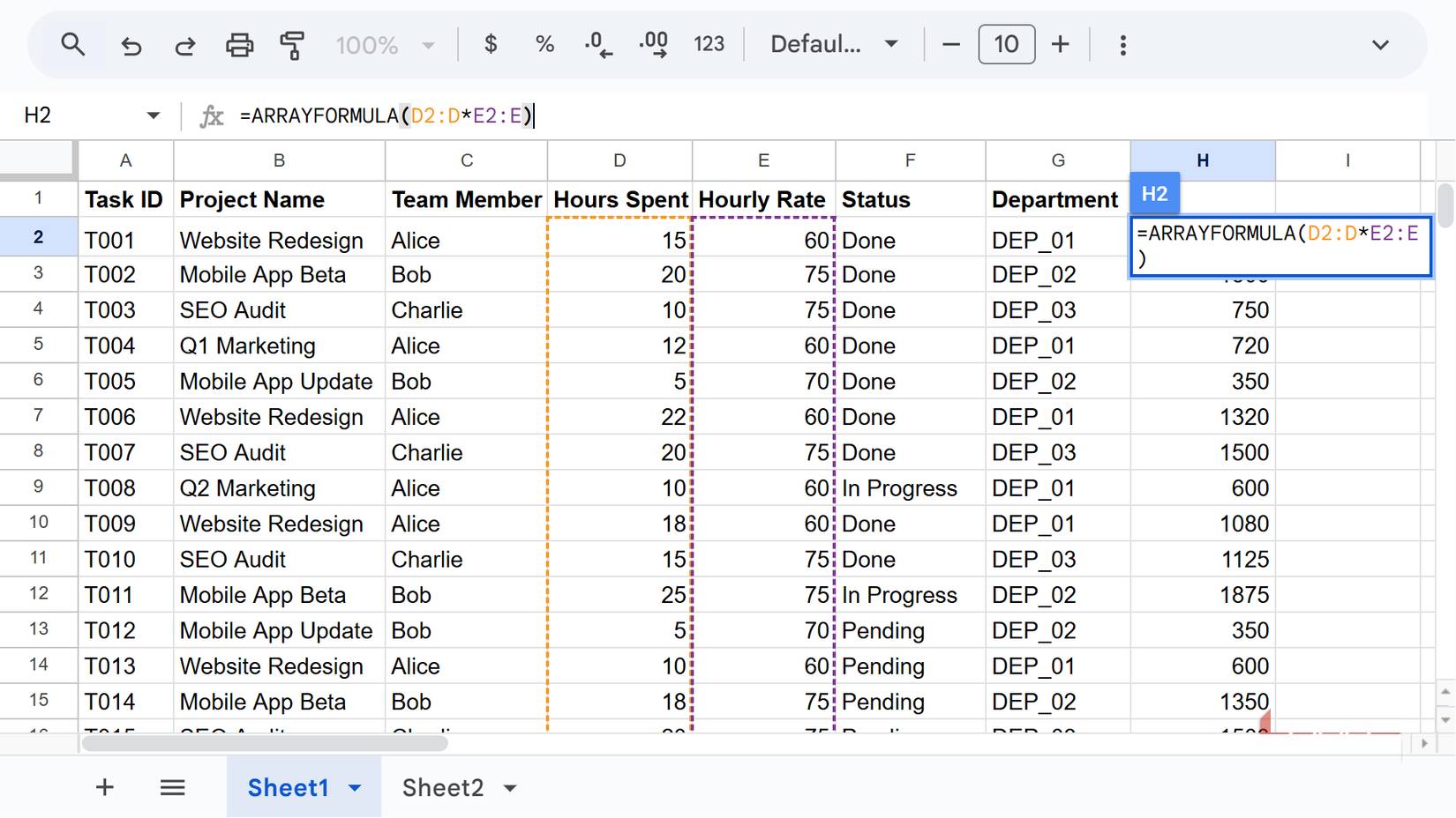 5 Google Sheets formulas that will save you hours of tedious work. Picture 3
