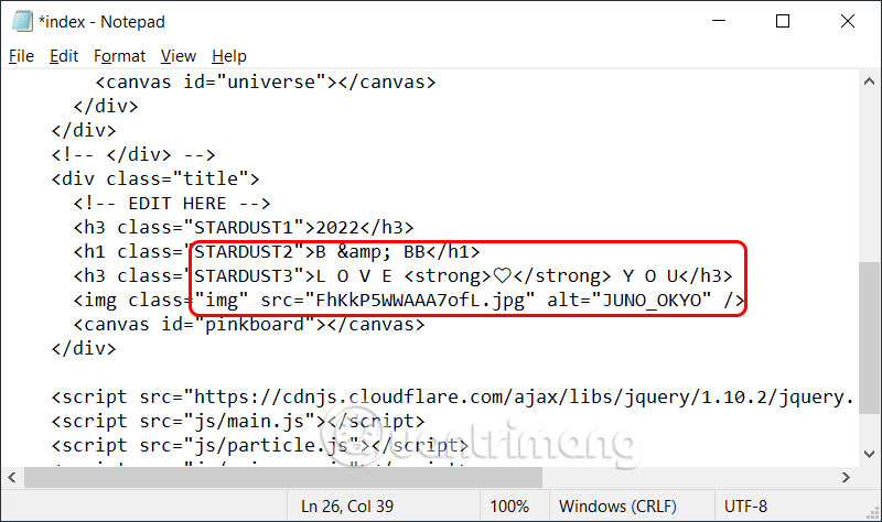 Picture 5 of 5 heart-beating codes for the top-scoring Physics student, with name and image inserted.