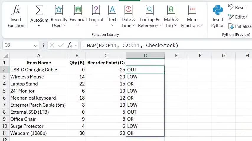 5 real-world examples demonstrating the effectiveness of the MAP function in Excel. Picture 7