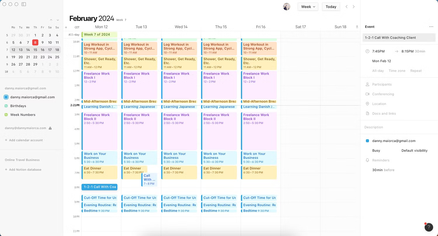 5 reasons to switch from Google Calendar to Notion Calendar Picture 5