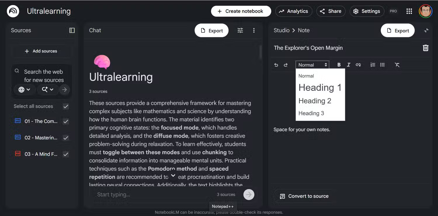 5 simple tricks to make NotebookLM smarter when taking notes. Picture 2