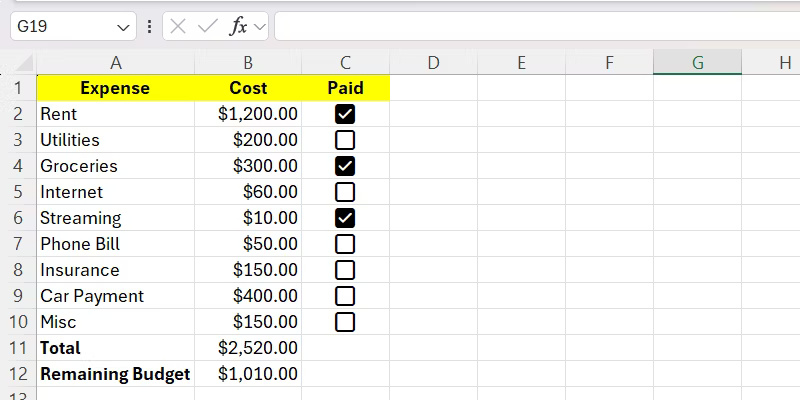 5 Useful Ways to Use Excel's Checkbox Feature Picture 5