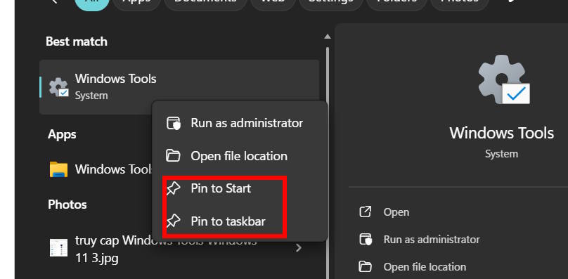 5 ways to access Windows Tools in Windows 11 Picture 4