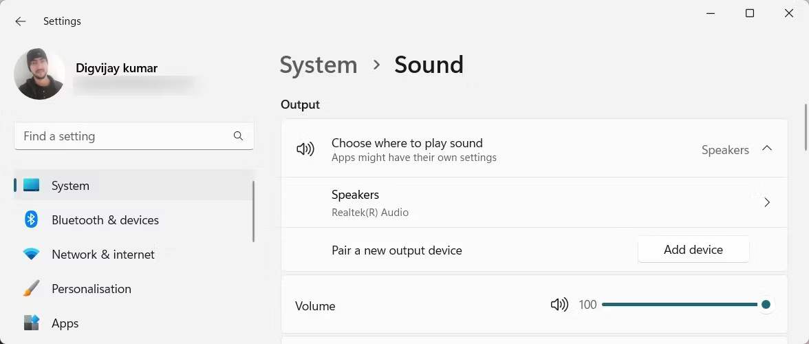 Picture 2 of 5 ways to open sound settings on a Windows PC