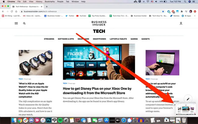 5 ways to take screenshots on Macbook, using shortcut keys, taking screenshots with mouse cursor Picture 4