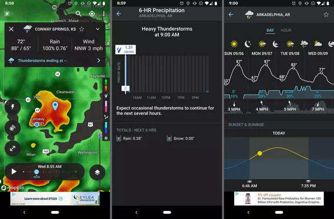 6 accurate weather forecast applications on your phone Picture 3