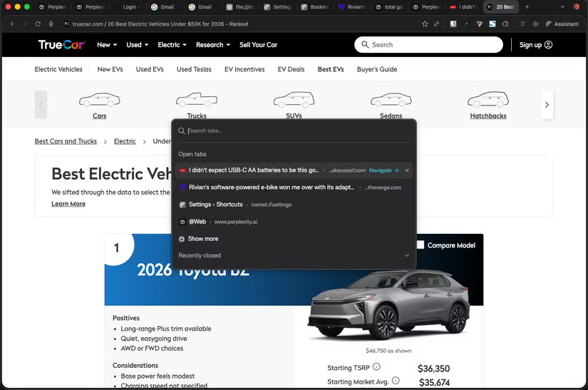 6 Must-Know Keyboard Shortcuts When Using Perplexity's Comet Browser Picture 4