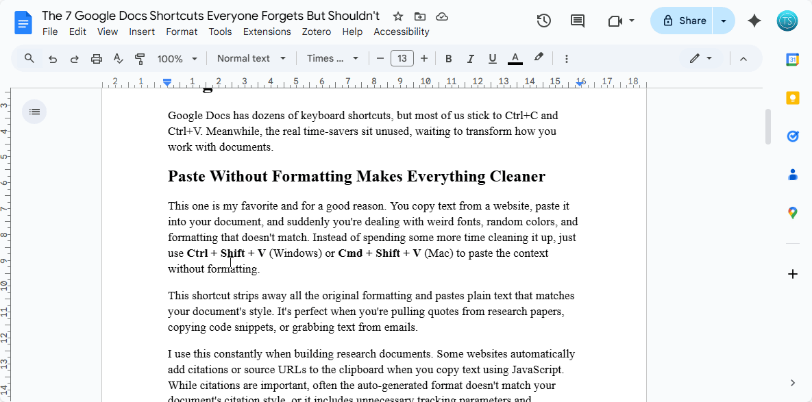 7 Google Docs Shortcuts Everyone Shouldn't Forget Picture 3