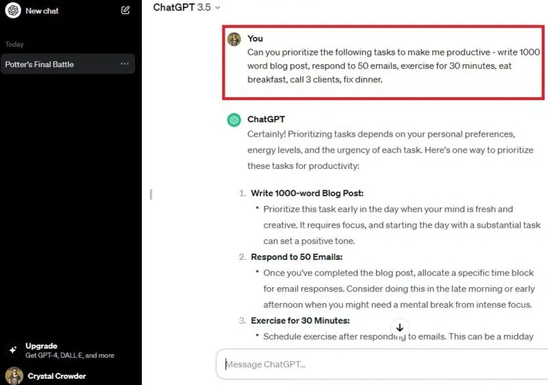 9 great ChatGPT prompts for a productive workday. Picture 9