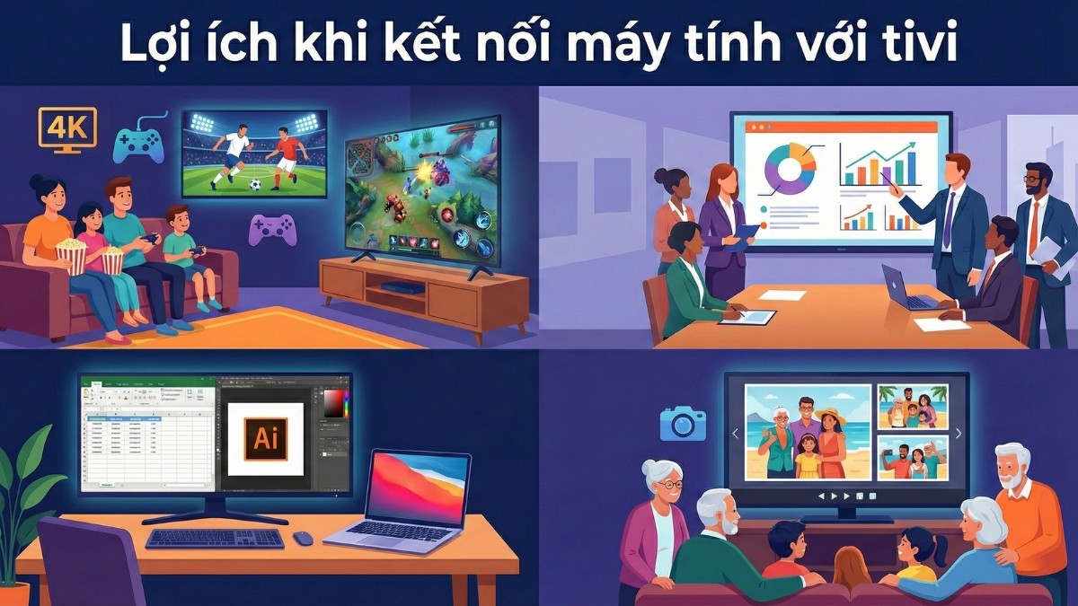 Picture 1 of 9 simple and quick ways to connect your computer to your TV.