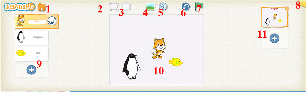 images 1 of A compilation of commands for Events, Animation, Appearance, and Sound in ScratchJR.