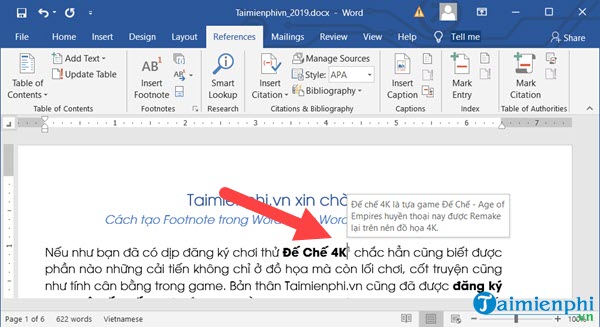Picture 3 of A guide to creating footnotes in Word quickly and easily.