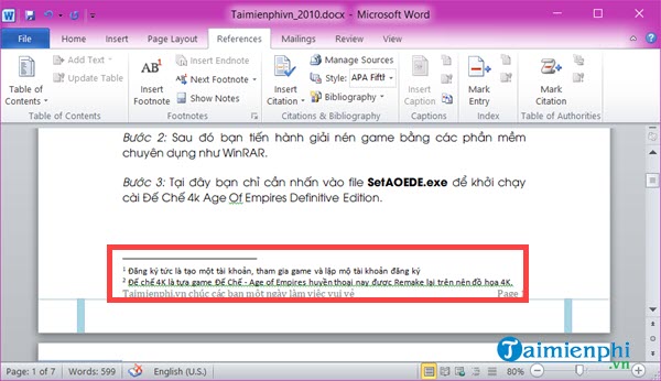 Picture 7 of A guide to creating footnotes in Word quickly and easily.