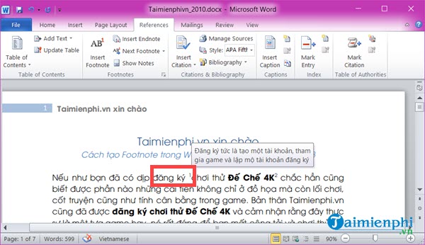 Picture 8 of A guide to creating footnotes in Word quickly and easily.