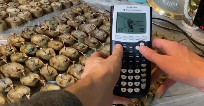 A young man used 770 pieces of moldy potatoes to play Doom 1993 on a handheld computer Picture 1