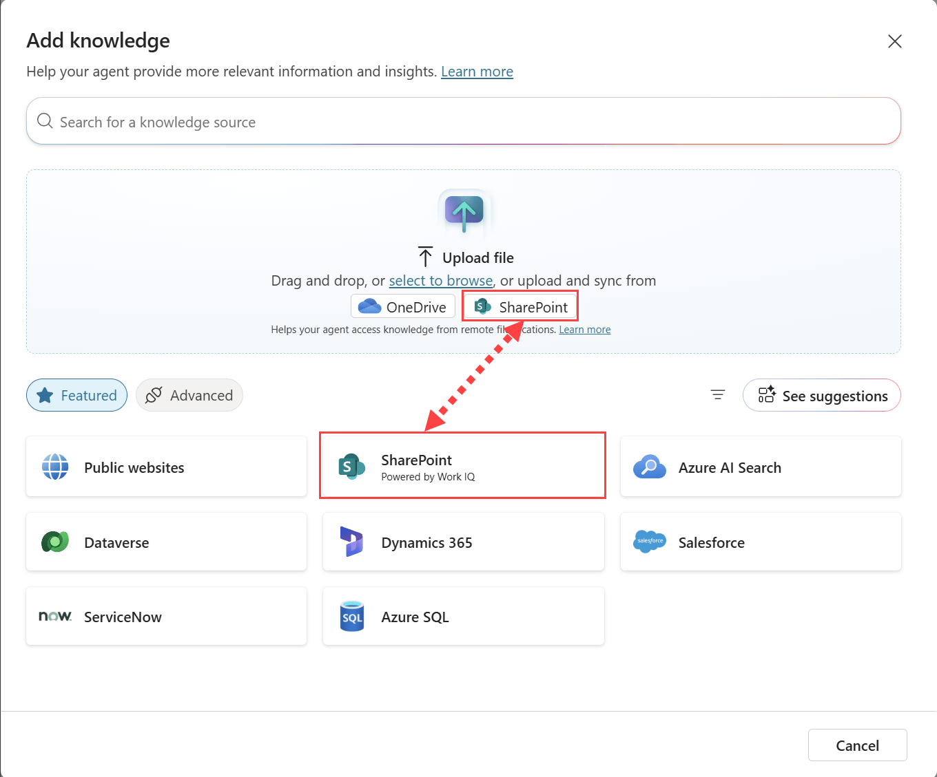 images 2 of Add SharePoint as a knowledge source for agents in Copilot Studio.