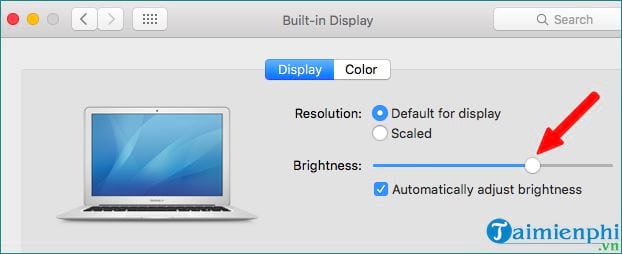Picture 3 of Adjusting the screen brightness on a Macbook laptop.