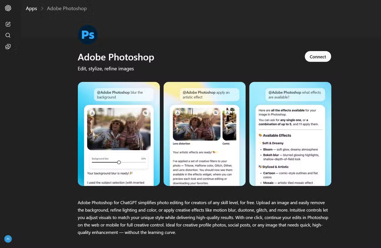 Advantages of using Photoshop in ChatGPT for photo editing. Picture 4