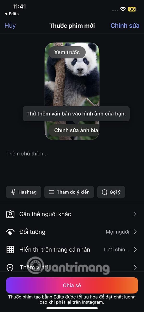 Instructions for using the Edits app to create Instagram videos Picture 19