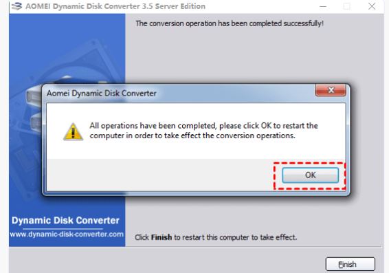 Apply immediately how to convert Dynamic hard drive to Basic without losing data Picture 8