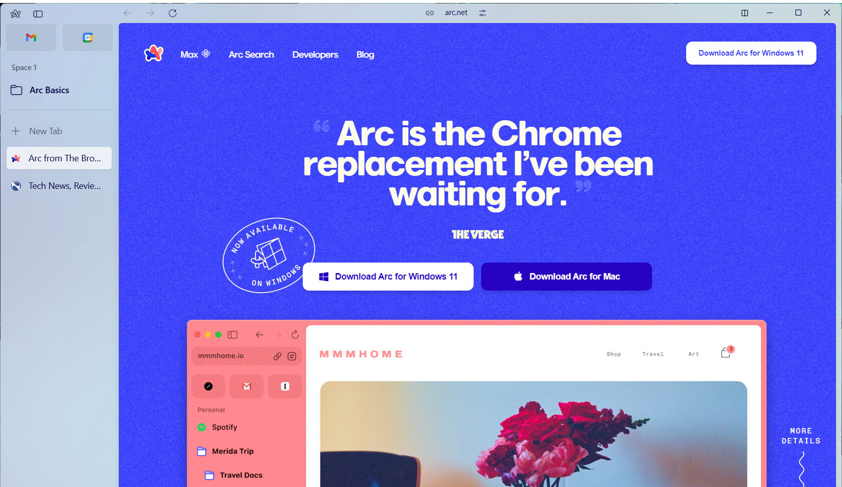images 1 of Arc Browser is available on Windows 10, the upcoming ARM version.