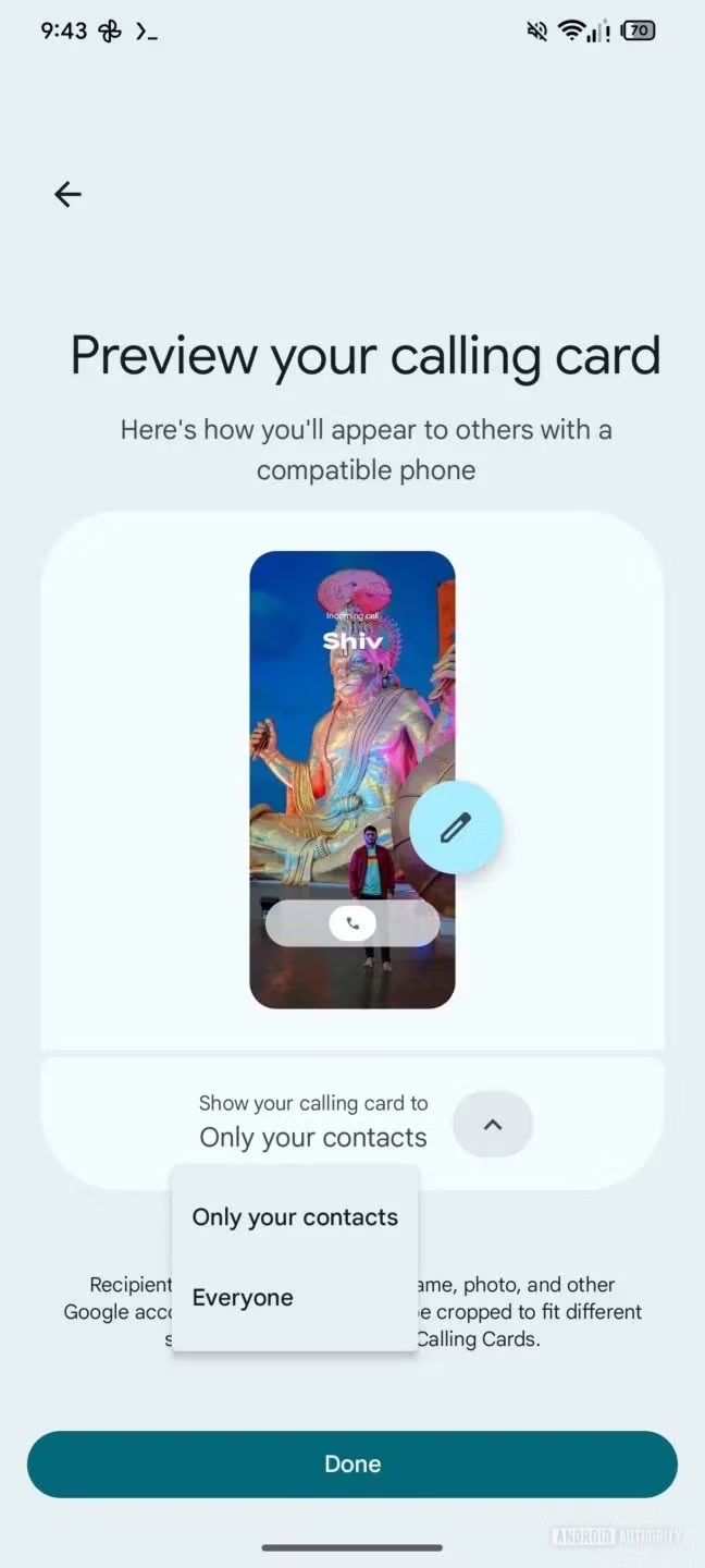 Guide to setting up a personal business card on Android Picture 3