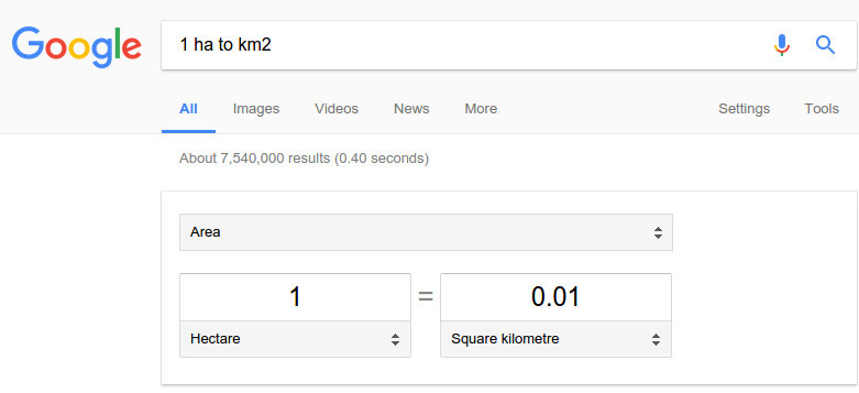 Picture 2 of Can you guess: How many square meters (m2) and square kilometers (km2) are equal to 1 hectare?