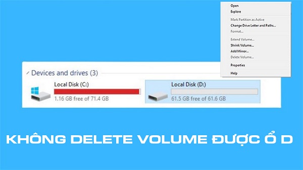 Cannot Delete Volume drive D, what is the reason? Picture 1