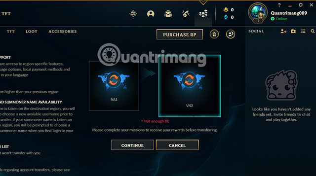 Picture 4 of Change League of Legends VNG server, switch LOL VNG server