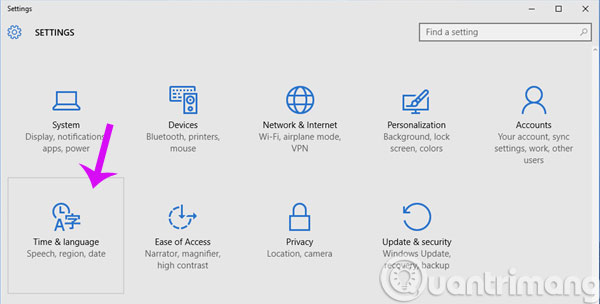 Picture 2 of Change Windows 10 to Vietnamese - The default language will be English.