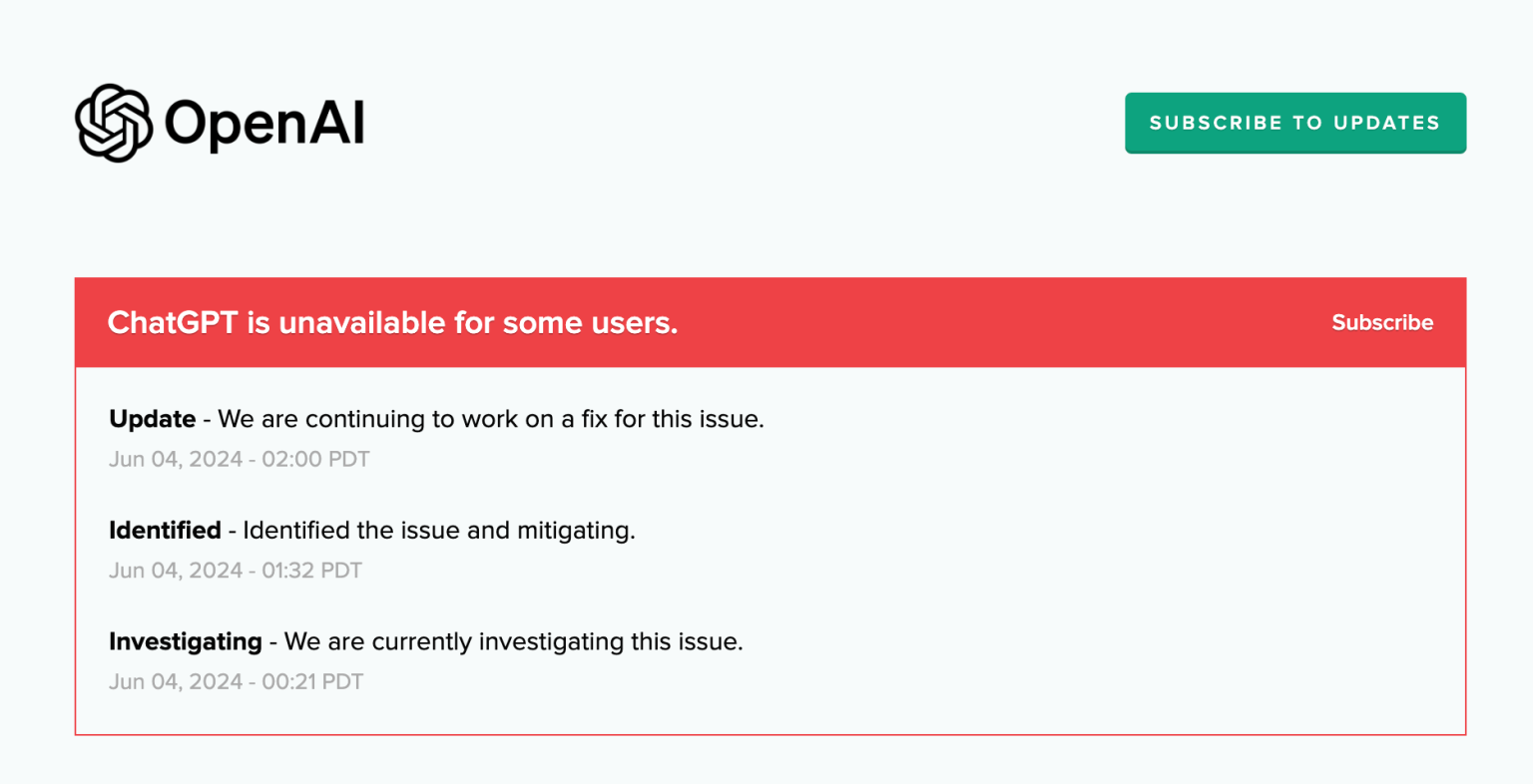 ChatGPT encountered a widespread system outage Picture 3