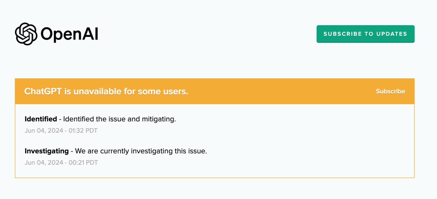 ChatGPT encountered a widespread system outage Picture 4