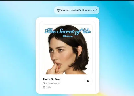 Picture 1 of ChatGPT integrates with Shazam: It can identify songs and playlists directly within the app.