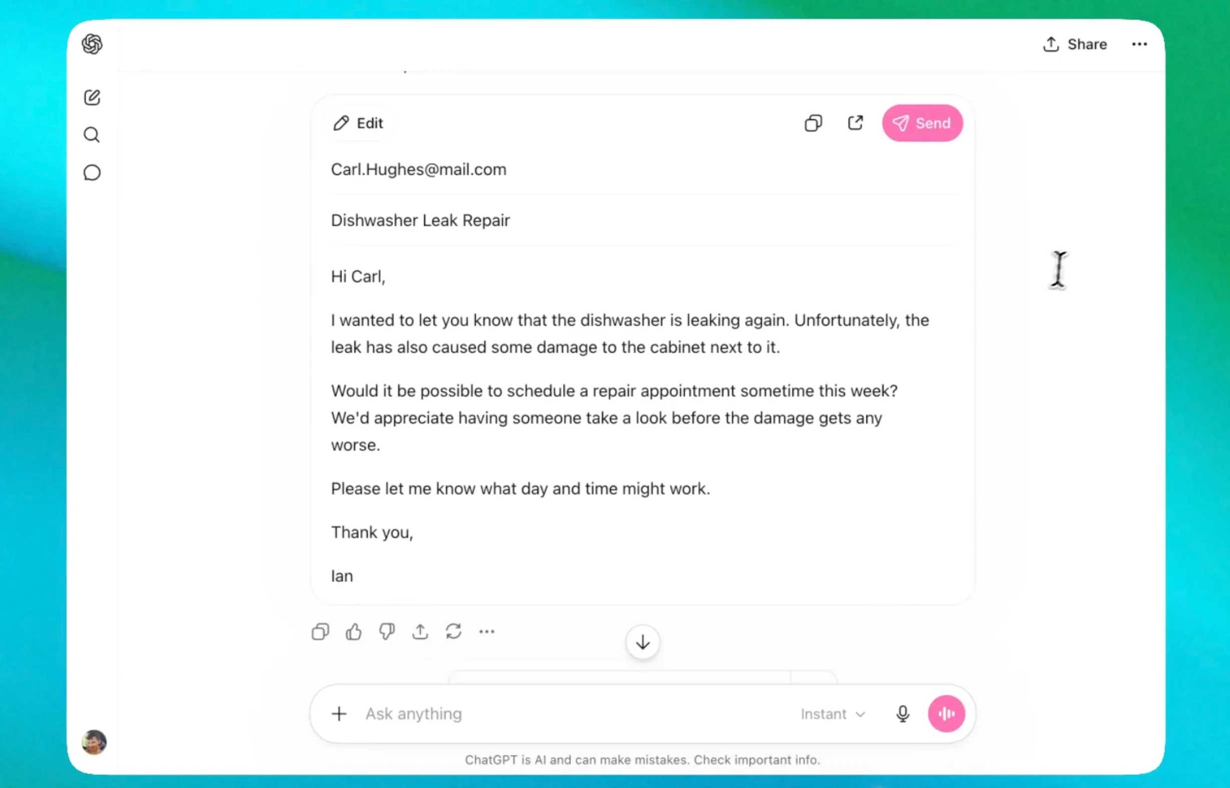 images 2 of ChatGPT on the web can now send emails directly: How to use the new feature