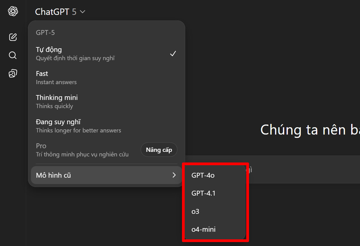 Instructions for converting ChatGPT-5 to ChatGPT-4o Picture 6