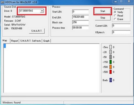 Picture 2 of Check and detect bad sectors on your hard drive using HDDScan.