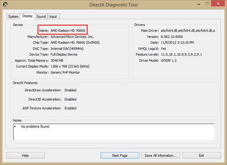Picture 2 of Check the graphics card, view the specifications, and perform a detailed performance test.