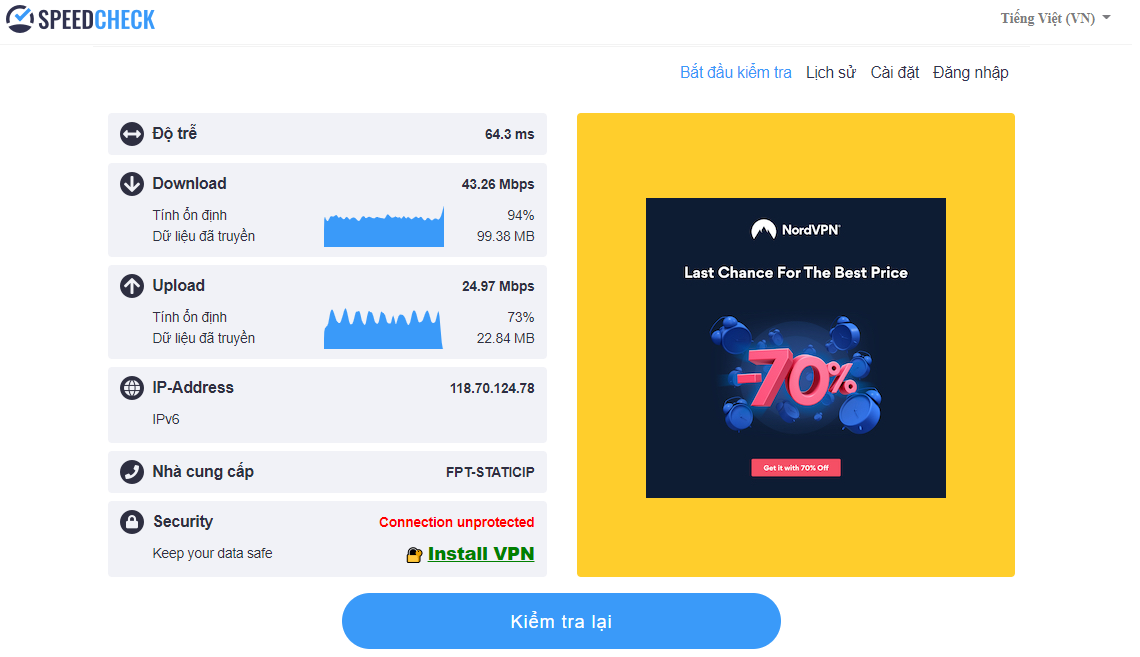Check your current network speed fast or slow Picture 4