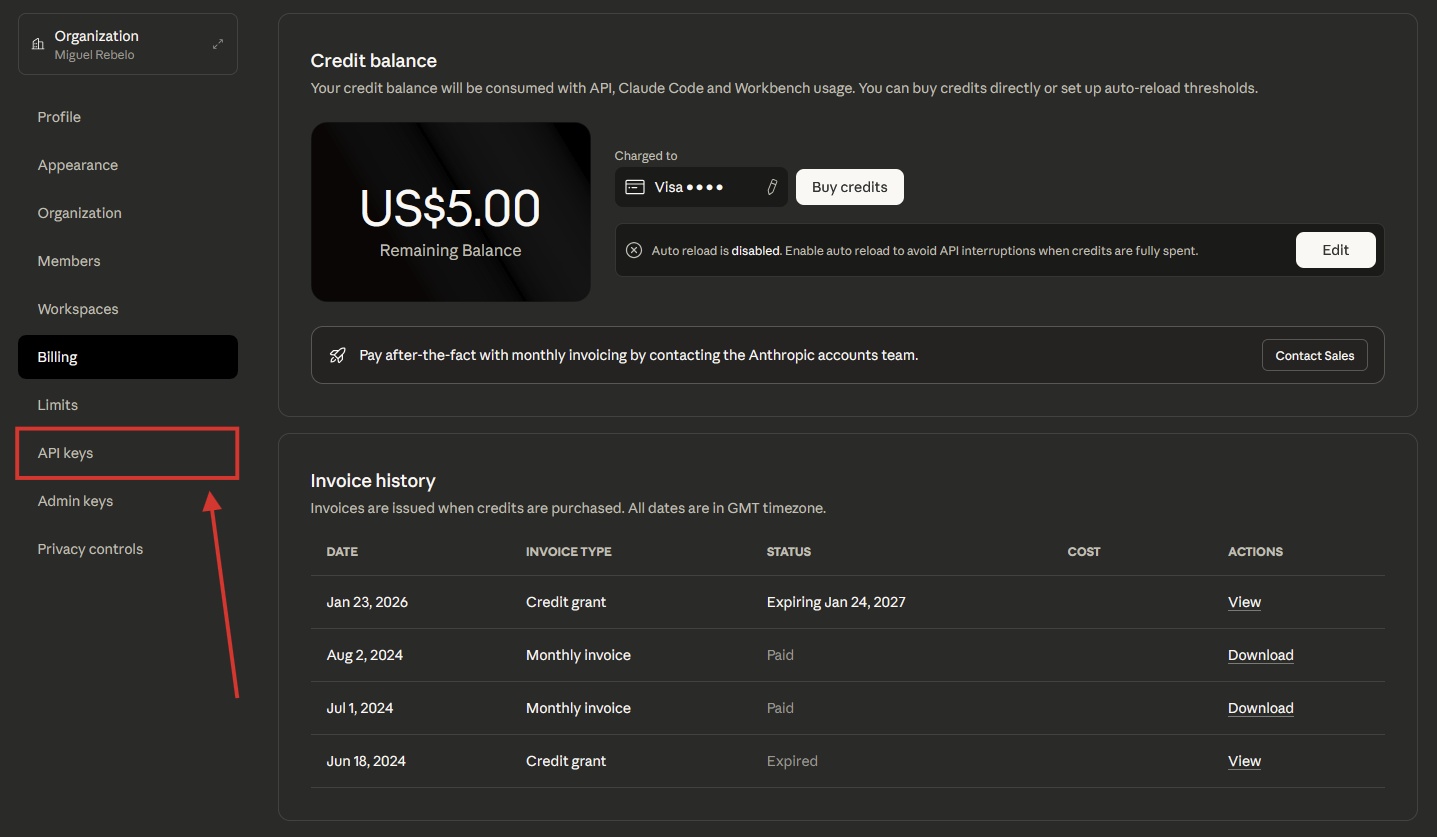 Claude API: How to get the key and use the API Picture 4