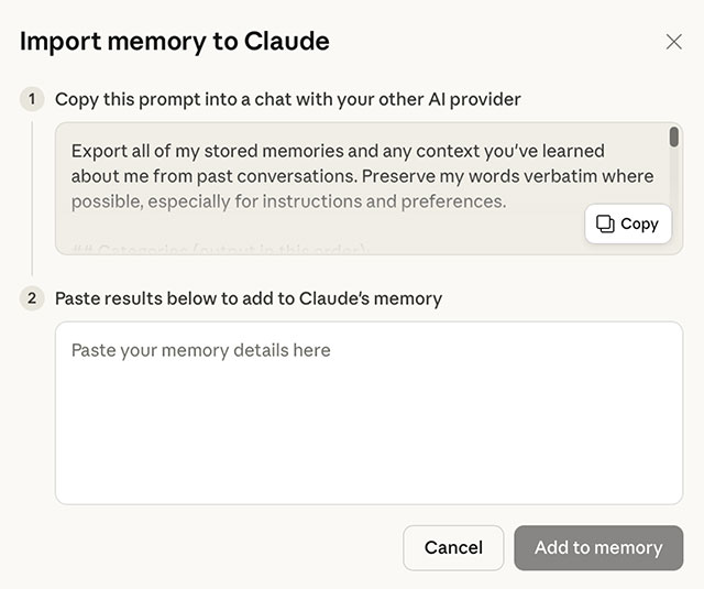 Claude officially allows free data import from ChatGPT. Picture 2