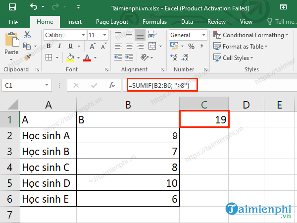 Common calculation functions in Excel, formulas and examples Picture 3