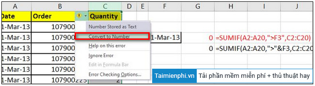 Picture 6 of Common errors when using the SUMIF function in Excel