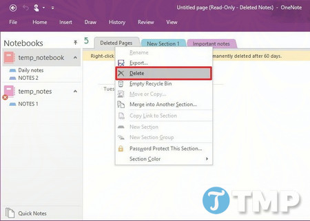 Picture 15 of Common errors during OneNote synchronization on Windows 10 and how to fix them.