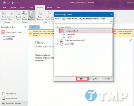 Picture 17 of Common errors during OneNote synchronization on Windows 10 and how to fix them.