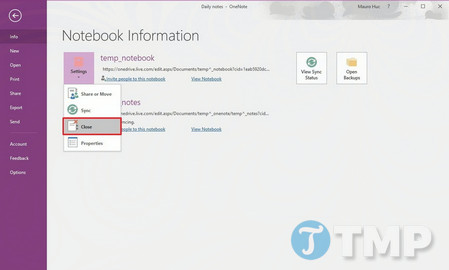 Picture 4 of Common errors during OneNote synchronization on Windows 10 and how to fix them.