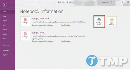 Picture 6 of Common errors during OneNote synchronization on Windows 10 and how to fix them.