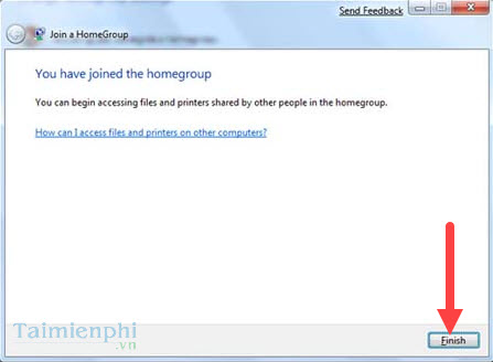 Picture 12 of Connecting to the HomeGroup network, the home network in Windows 7.