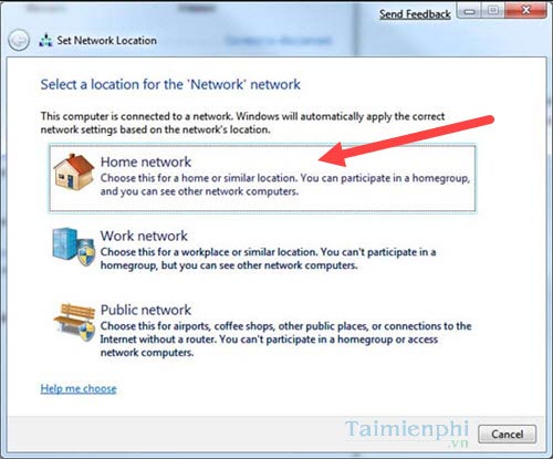 Picture 4 of Connecting to the HomeGroup network, the home network in Windows 7.